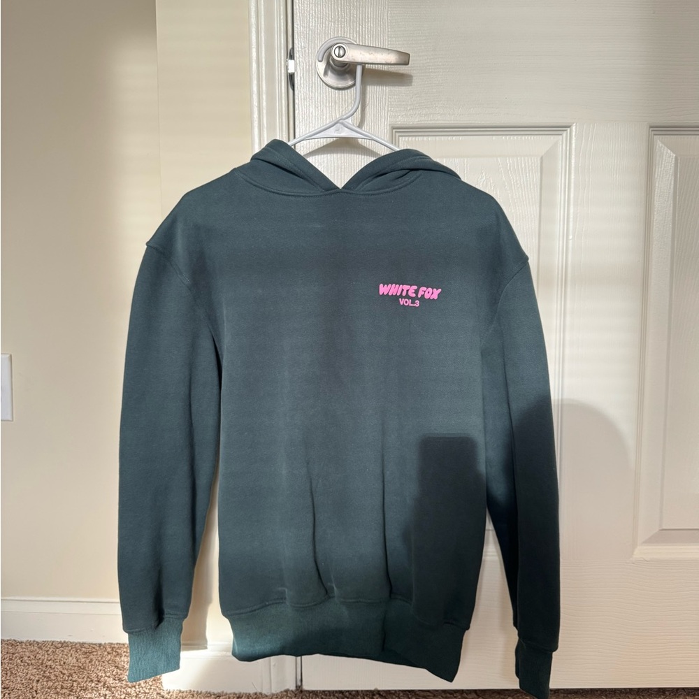 White Fox Green Hoodie